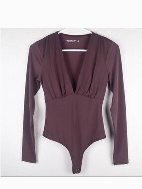 Abercrombie V neck brown bodysuit